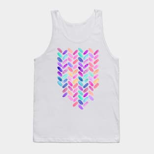 Rainbow Herringbone Watercolor Oblongs Tank Top